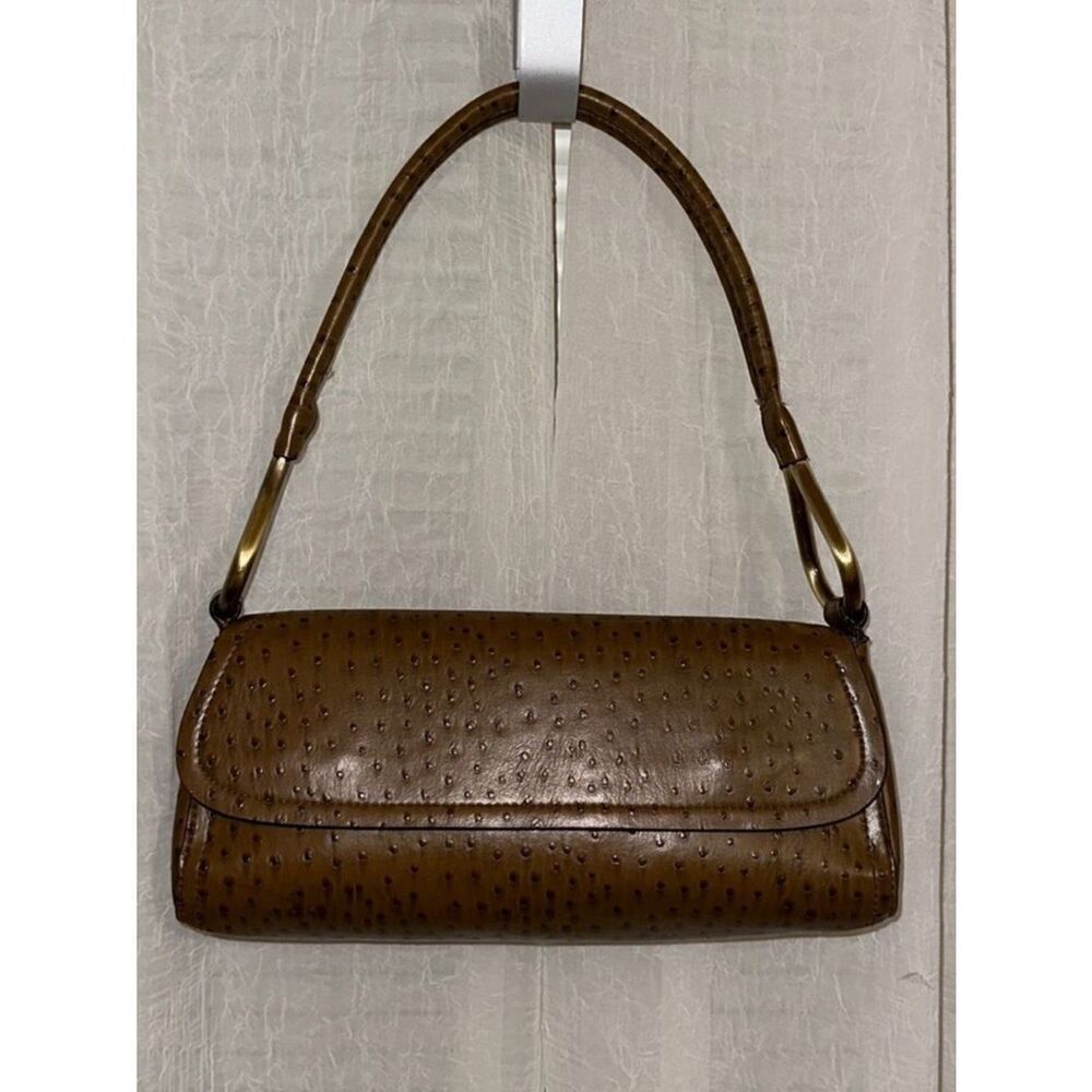BUENO Faux Leather Tan Light Brown Ostrich Textured Hobo Bag